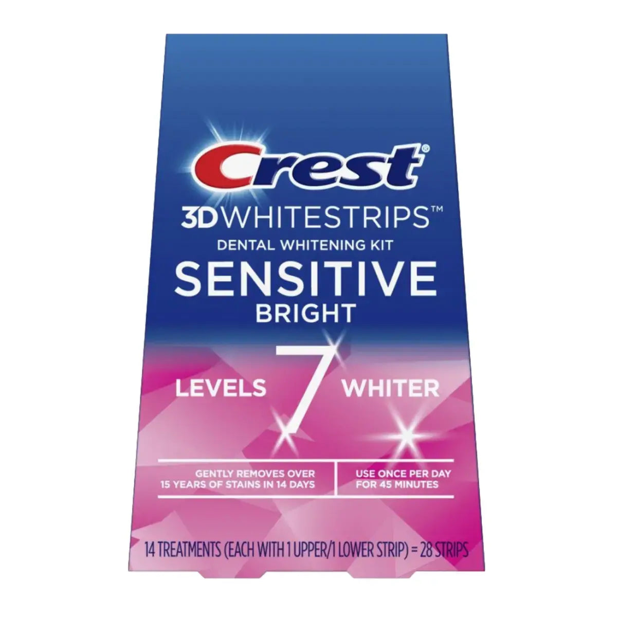 Bleekstrips Crest Sensitive Bright 7 Levels Whiter Whitestrips