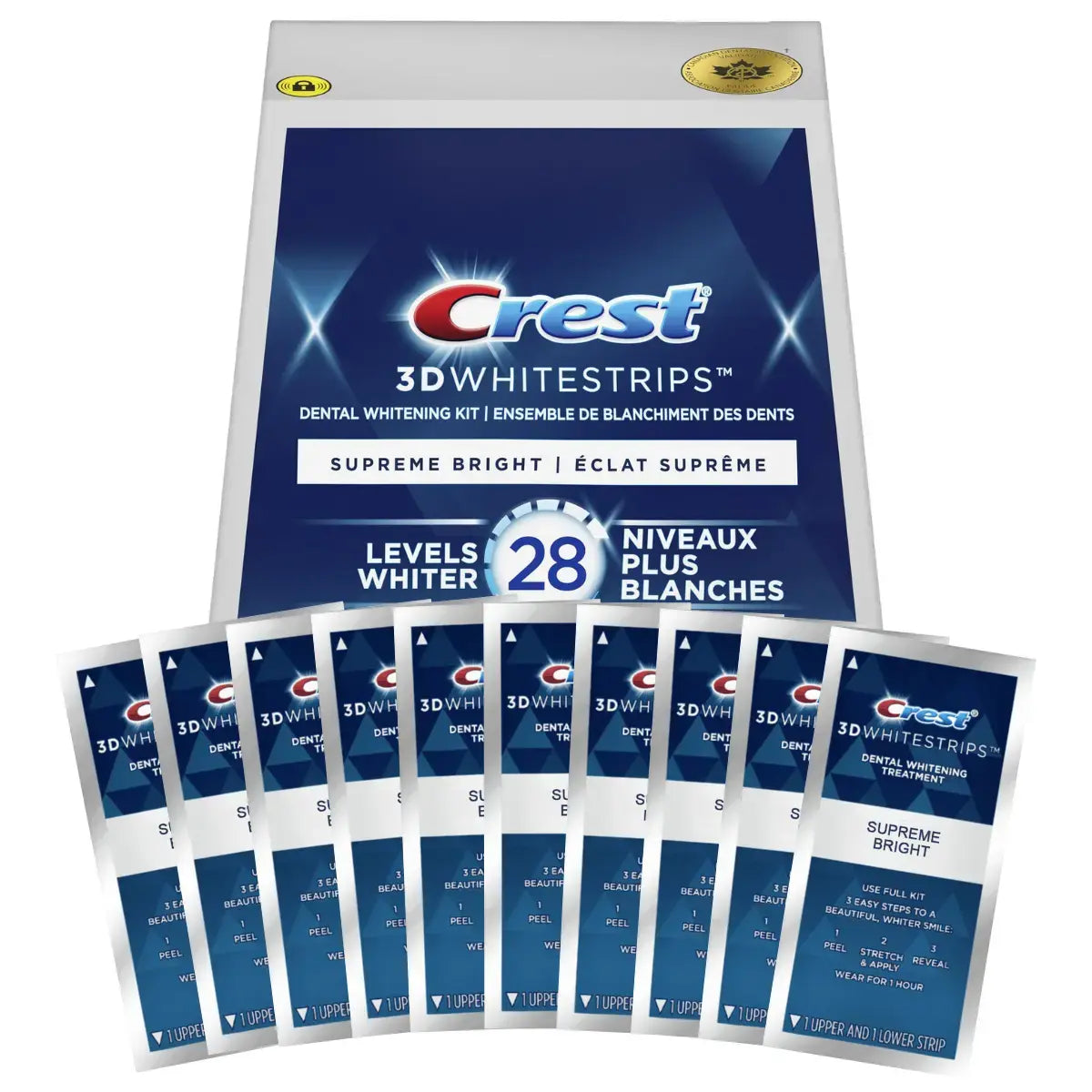 Bleekstrips Crest Supreme Bright 28 Levels Whiter Whitestrips