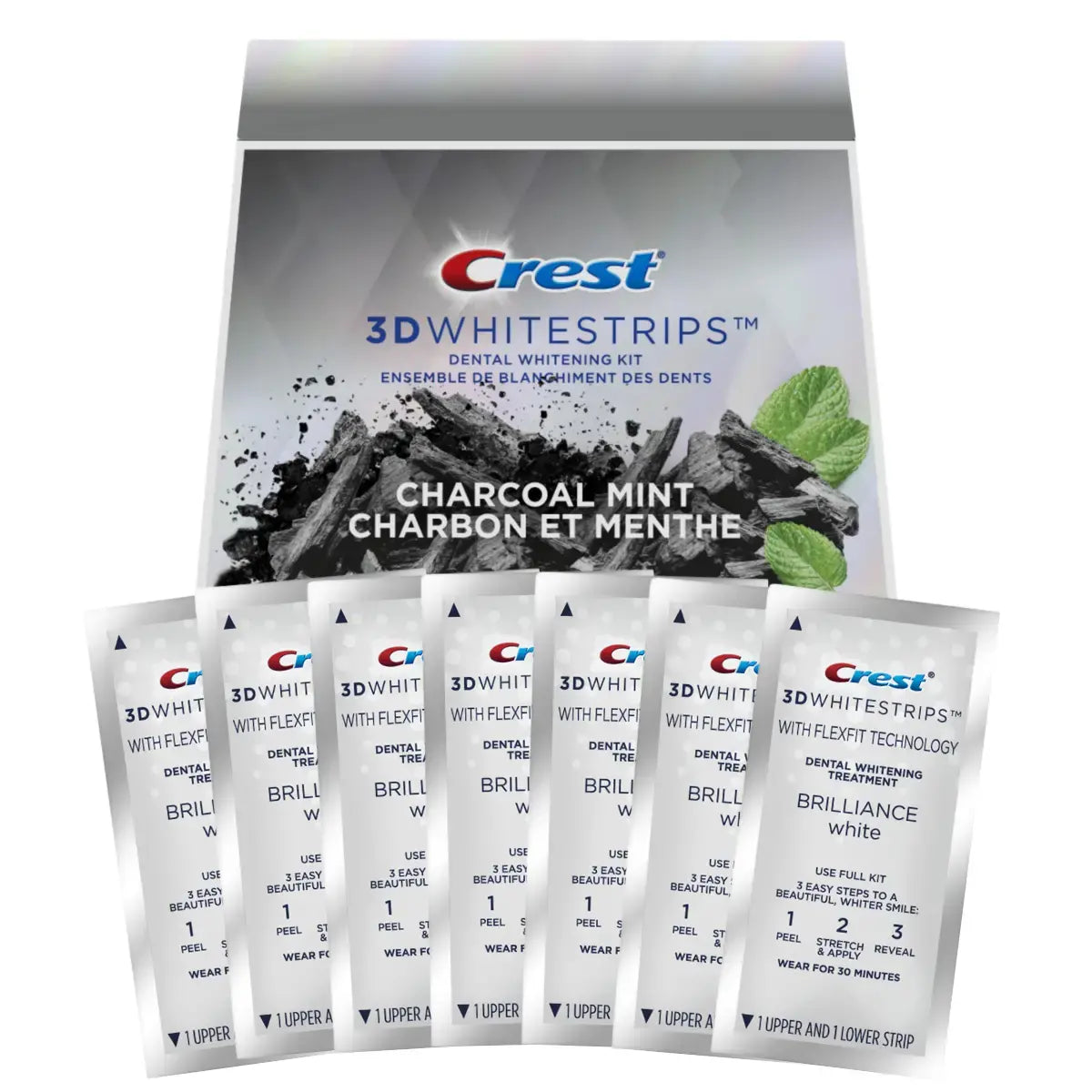 Bleekstrips Crest Brilliance White Charcoal Mint Whitestrips