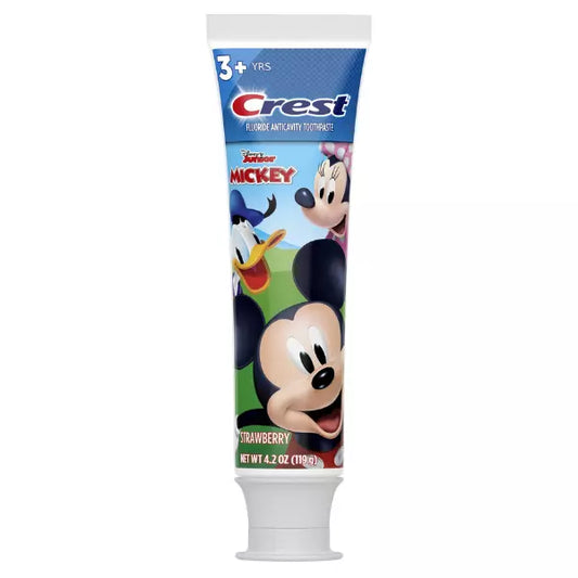 Bij aankoop van Crest Kid's Disney Junior Mickey tandpasta met aardbeiensmaak 119g, krijg je een bamboe tandenborstel GRATIS.