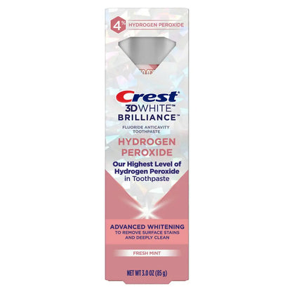 Tandpasten Crest 3D White Brilliance 4% Hydrogen Peroxide Fresh Mint 85g