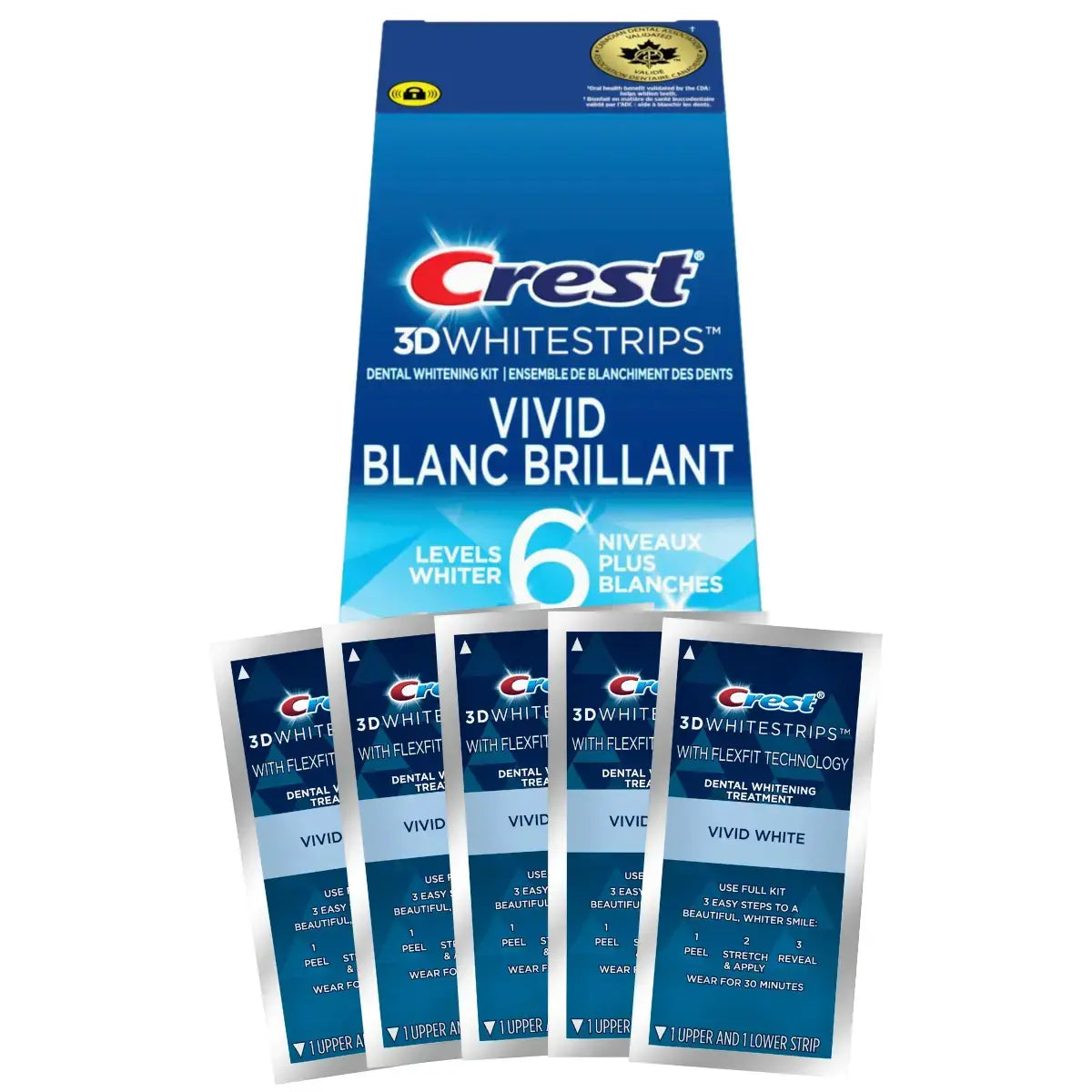 Bleekstrips Crest Vivid Blanc Brillant 6 Levels Whiter Whitestrips